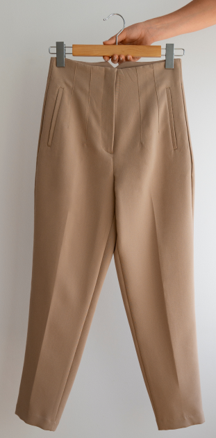 Beige Solid Pant thumbnail 1